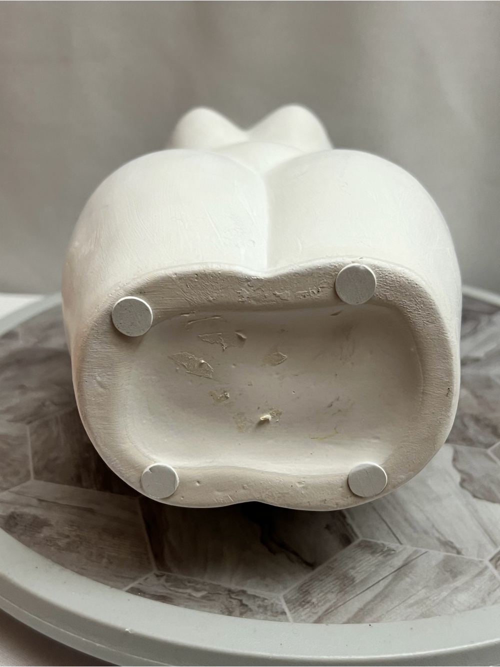 White Female Body Vase 12” Nude Torso Bust Curvy Woman Boho Modern Decor - Picture 4 of 7